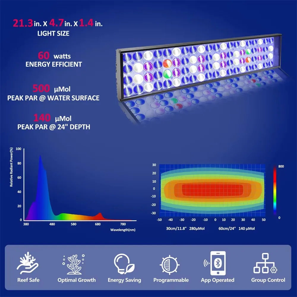 Full Spectrum LED Marine Aquarium Lamp For 60-240cm Led Fish Tank Lights