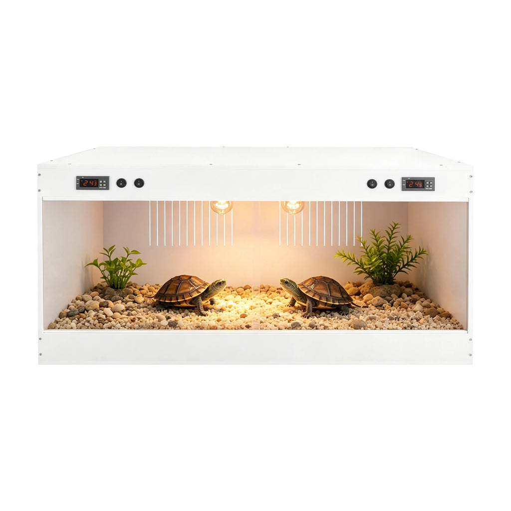 Reptile Terrarium w/ Temperature Control, Dual Zone Thermostat & for Gecko Snake Turtle