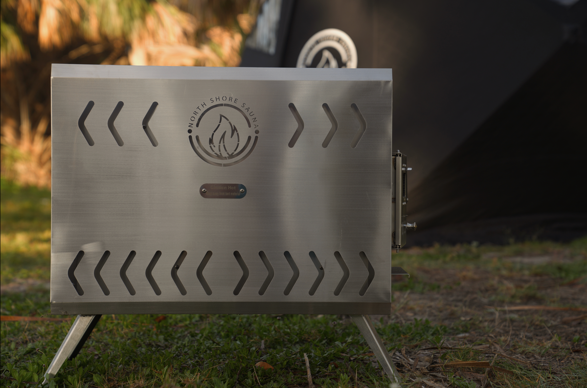 Sauna Tent Wood Stove | Portable | Brushed Stainless