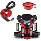 Service Dog Harness Leash Set w/ 1pc Folding Bowl Reflective  Dog Soft Oxford For Small Dog