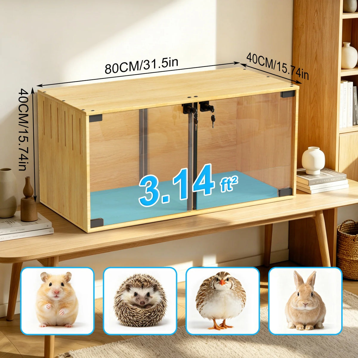 Wooden Chew-proof Small Animals Cage