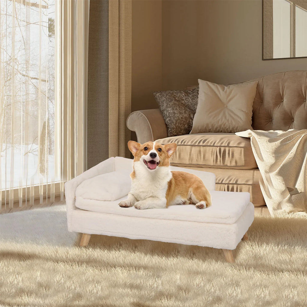 Elevated Pet Bed, Waterproof with Sturdy Wood Legs for Small Dog Kitten