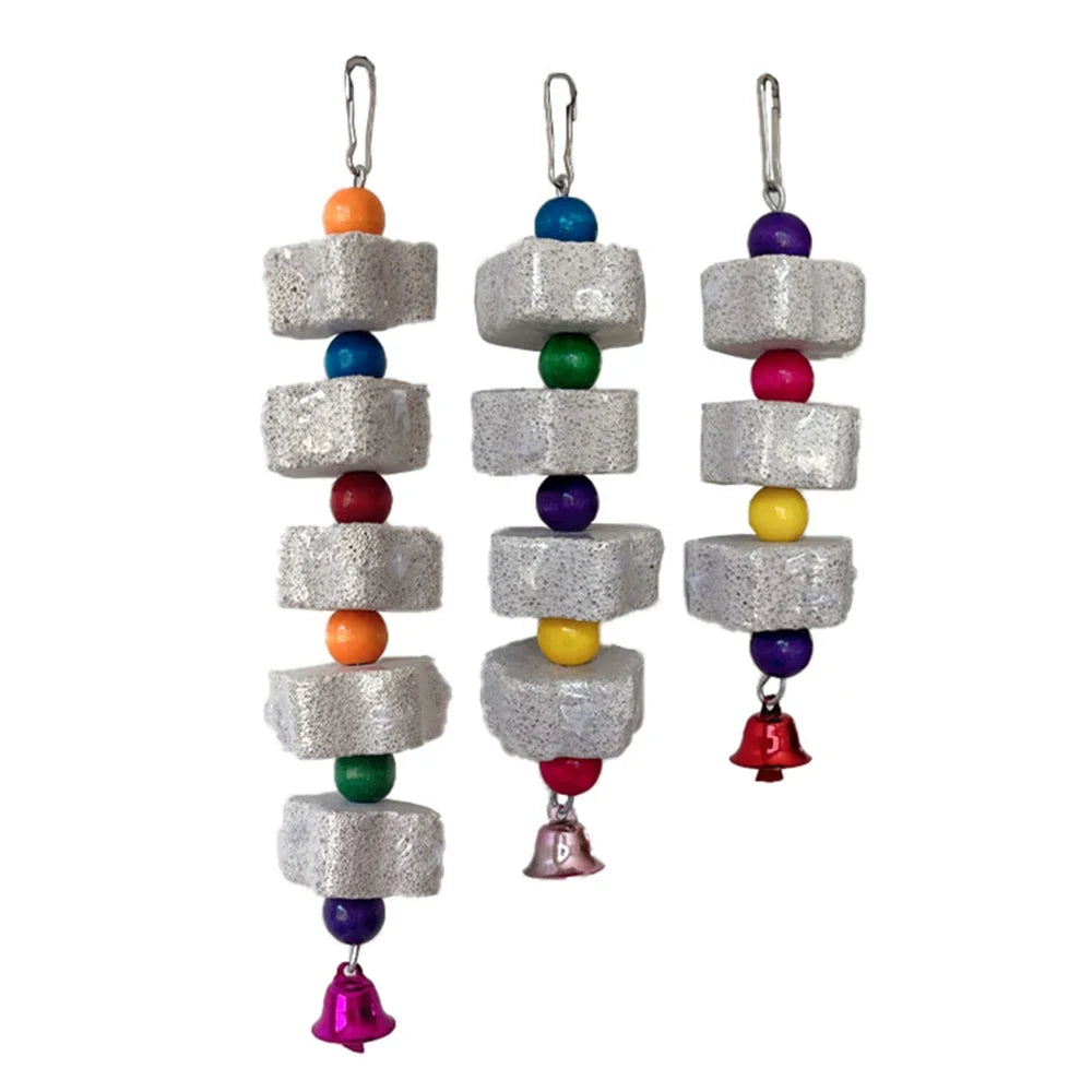 1PC Pet Teeth Grinding Volcanic Rock Toy for Parrots Hamsters Cage Accessories Bird Toy