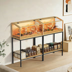 80x39x116cm Wooden Hamster Cage Built-in LED Habitat