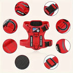 Service Dog Harness Leash Set w/ 1pc Folding Bowl Reflective  Dog Soft Oxford For Small Dog