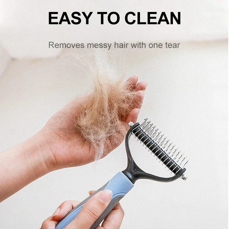 Cat Hair Removal Comb Dog Hair Removal Stainless Steel Double Sided Pet Grooming Brush