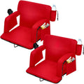 2 Pcs Reclining Stadium Seat Padded Backrest Adjustable Armrests for Outdoor Camping