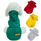 Winter Dog Clothes for Small Dogs Warm Fleece-Lined Hoodie Cozy Cotton Pullover Sweater Puppy Cute Pet Outfits for Cold Weather