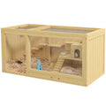 Extra Large Multi - Layer Cage Wooden with Pull - Out Tray And Openable Top