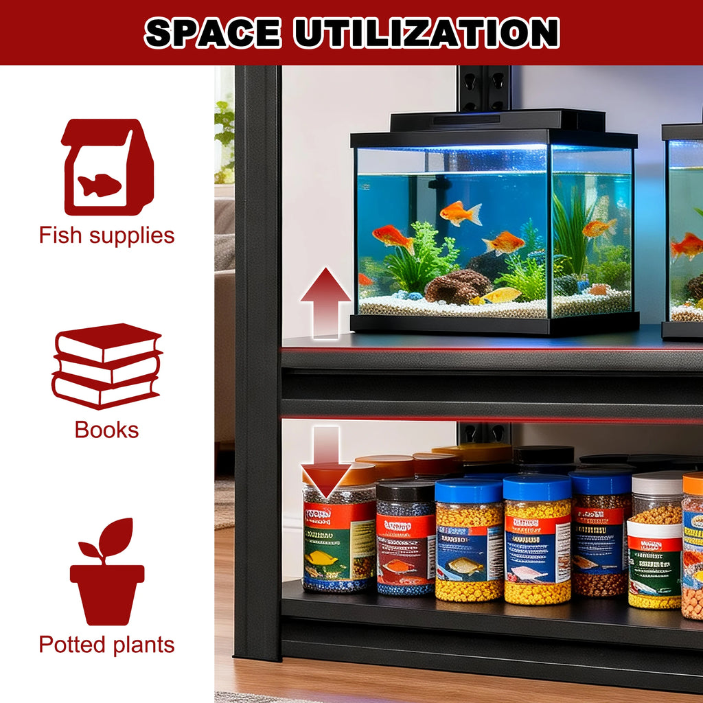Heavy Duty Metal Aquarium Stand for 20-30 Gallon Fish Tank, 3-Tier Adjustable Storage Shelf, Holds up to 400 Lbs