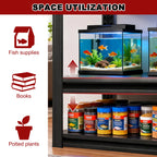 Heavy Duty Metal Aquarium Stand for 20-30 Gallon Fish Tank, 3-Tier Adjustable Storage Shelf, Holds up to 400 Lbs