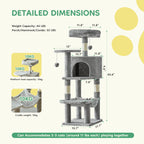 44In Cat Tree Tall Multi-Cat Climbing Tower for Indoor Cat