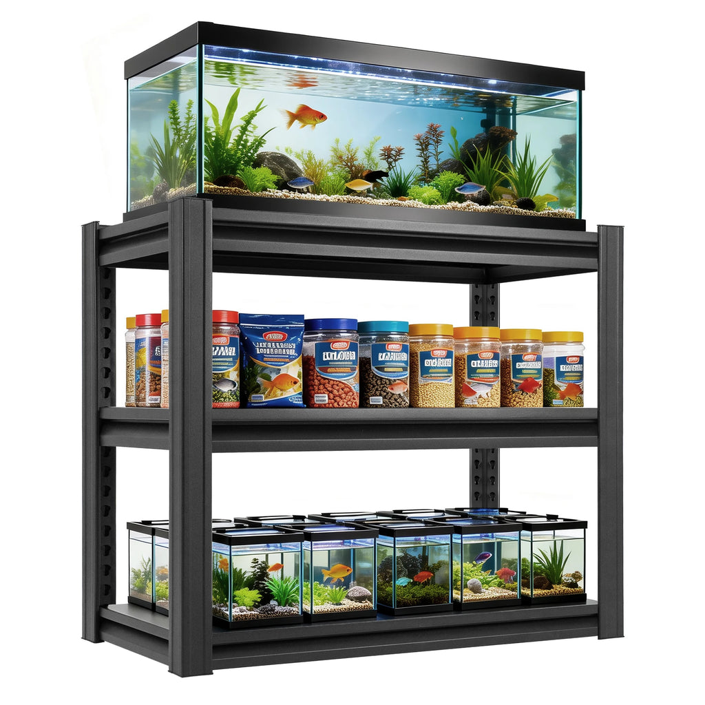 Heavy Duty Metal Aquarium Stand for 20-30 Gallon Fish Tank, 3-Tier Adjustable Storage Shelf, Holds up to 400 Lbs