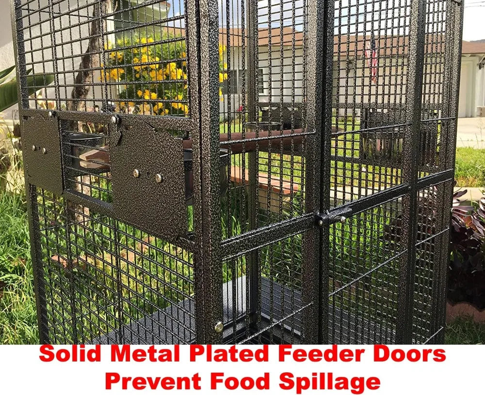 Large Elegance and Durable Wrought Iron Rolling Cage,