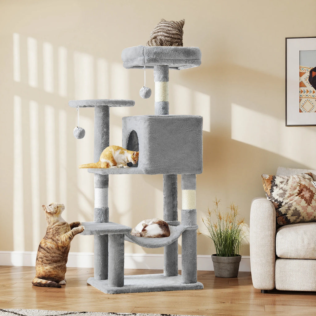 44In Cat Tree Tall Multi-Cat Climbing Tower for Indoor Cat