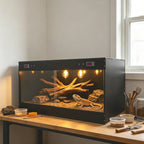 Large Reptile Terrarium with Viewing Window & Dual Temperature Controllers