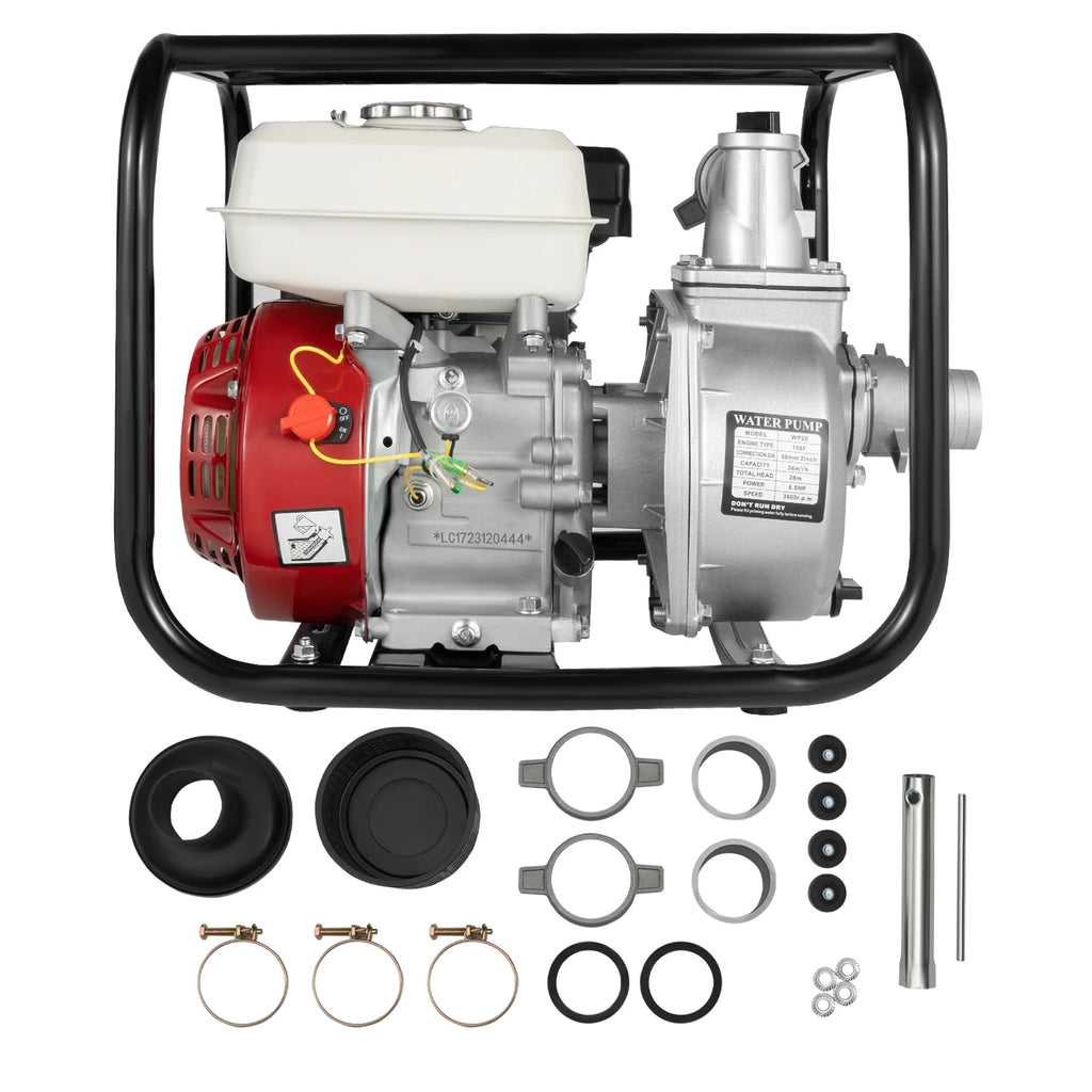 Water Pump, 2 inch 6.5HP 4 Stroke Pump, 210cc, for Irrigation, Fish Pond Breeding