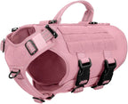 Tactical Dog Harness 6 Buckle No Pull MOLLE Vest Adjustable 3/4 Coverage
