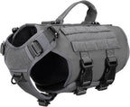 Tactical Dog Harness 6 Buckle No Pull MOLLE Vest Adjustable 3/4 Coverage