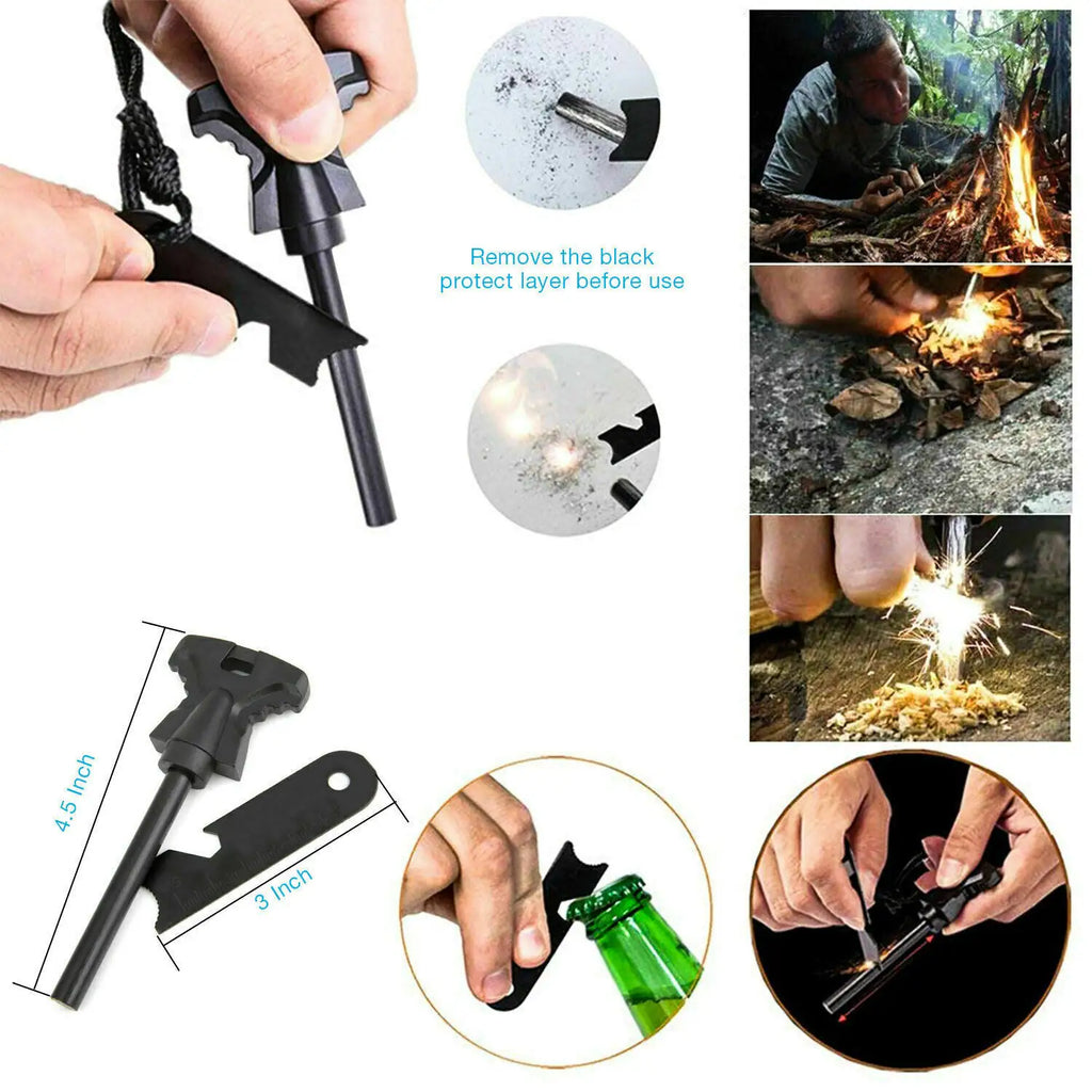 14 in 1 Outdoor Emergency Survival Safety Gear Kit Camping Tactical Tools SOS EDC Case