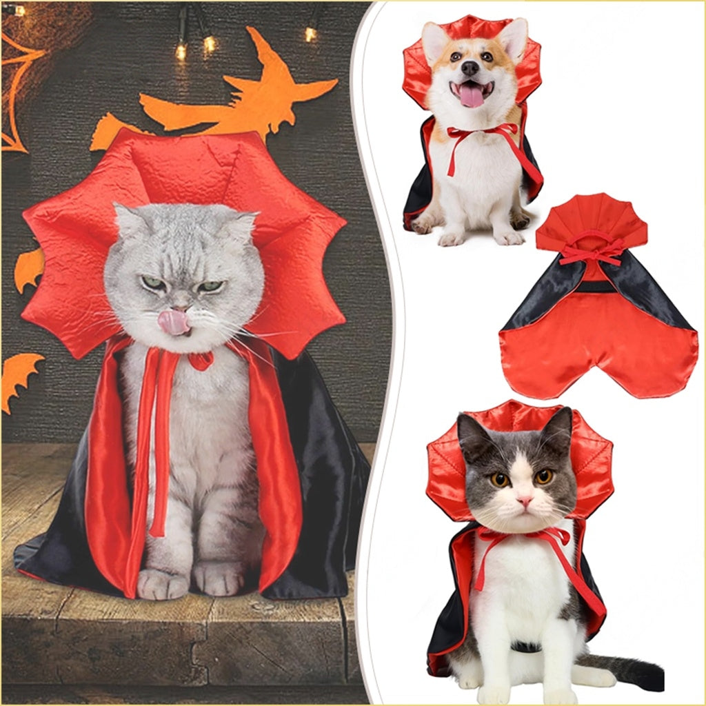 Halloween Pet Costumes Vampire Cloak Small Dog Cat Kitten Puppy Dress Kawaii Pet Clothes