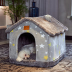 Foldable Dog House Cat Bed Winter Kennel Removable Nest Enclosed Cave