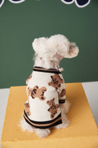 Dog Cat Sweater Preppy Style V-neck Striped Vest  Winter Warm Clothes Apparel Dogs Cats