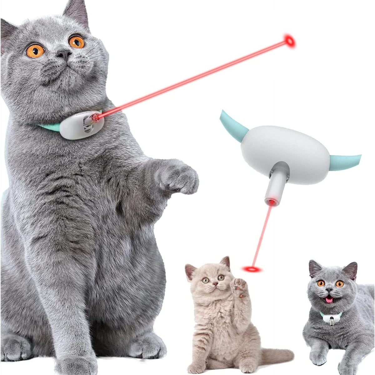 Automatic Cat Toy Smart Laser Teasing Cat Collar Electric USB Charging Kitten Amusing Toys