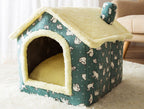 Foldable Dog House Cat Bed Winter Kennel Removable Nest Enclosed Cave