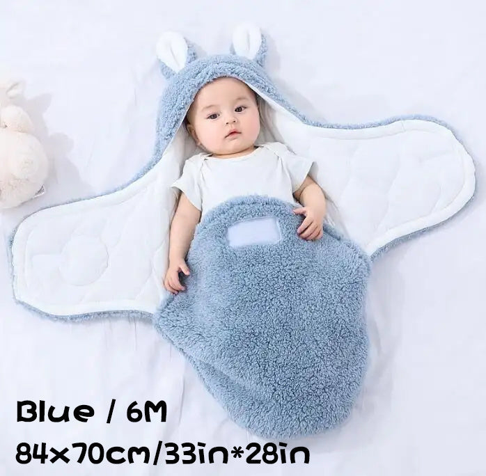 Super Soft Baby Sleeping Bag Fluffy Fleece Newborn, Unisex Baby Wrap For Newborns