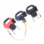 Retractable Dog Leash For Small Dogs Reflective Dual Pet Leash Lead 360 Swivel