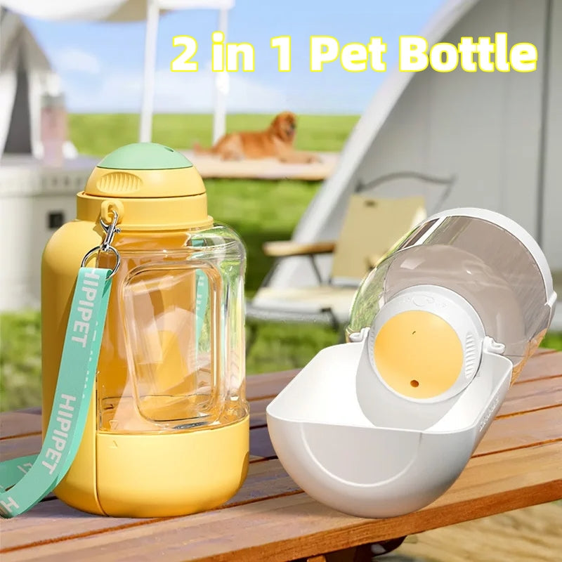 2 In 1 Dog Large Capacity Pets Out Drinking Pot Cat Water Dispenser Portable Water And Food Integrated Bowl