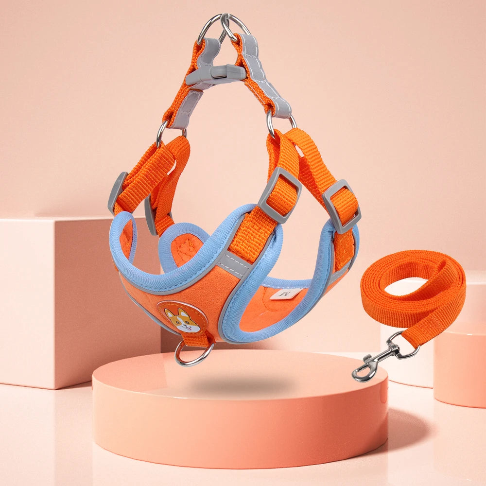 Dog Leash And Harness Set Pet Dog Harness And Leash Set Adjustable Puppy Cat Harness