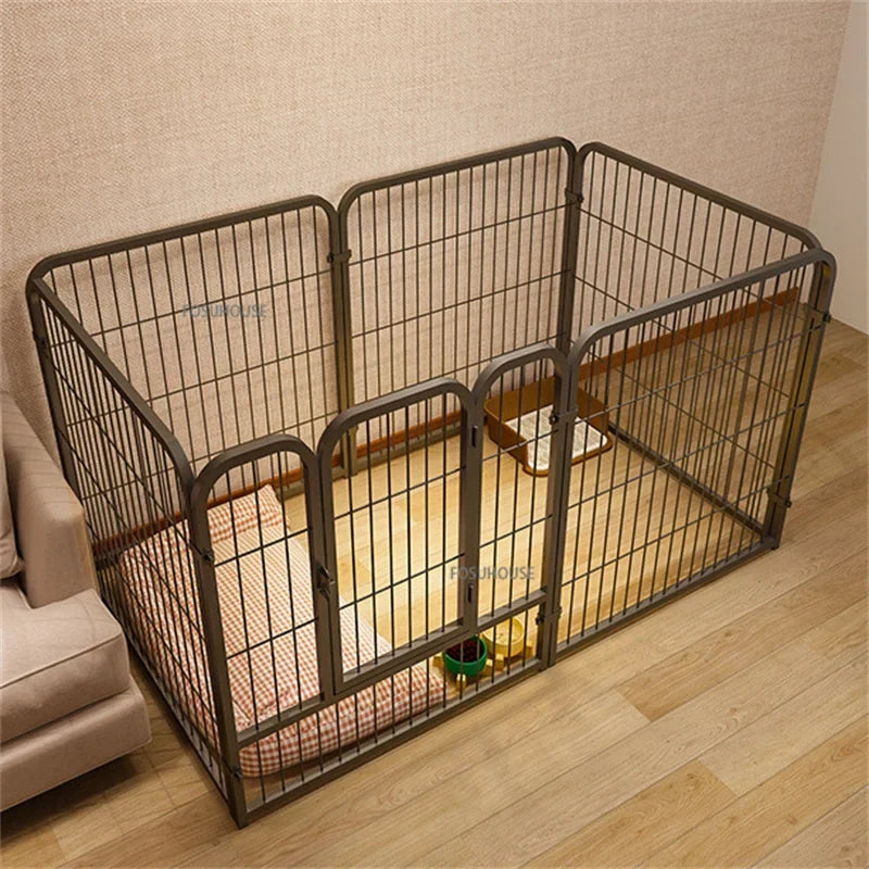 Modern Wrought Iron Fence Small Medium Size Dog Teddy Corgi Isolation Door Indoor Kennel