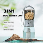 Dog Water Cup Drinking Food Garbage Bag Three-in-one Portable  Pet Cups Pets Supplies