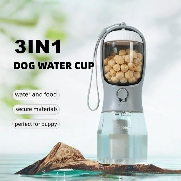 Dog Water Cup Drinking Food Garbage Bag Three-in-one Portable  Pet Cups Pets Supplies