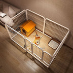 Modern Wrought Iron Fence Small Medium Size Dog Teddy Corgi Isolation Door Indoor Kennel