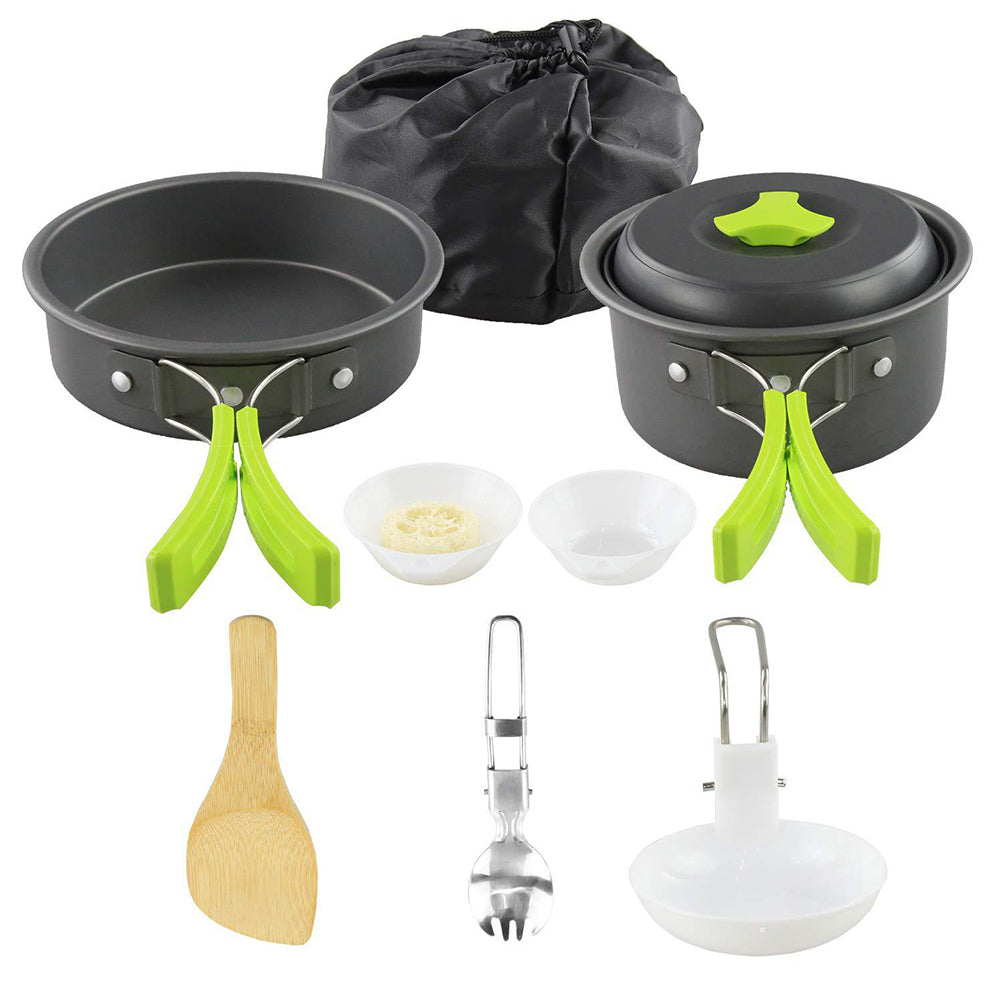 Camping Kit Outdoor Cooking Set Aluminum Equipment Pot Travel Tableware Hiking Picnic