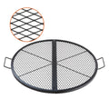 X-Marks Fire Pit Grill Grate, Foldable Round Cooking Grate, Heavy Duty Steel Campfire BBQ