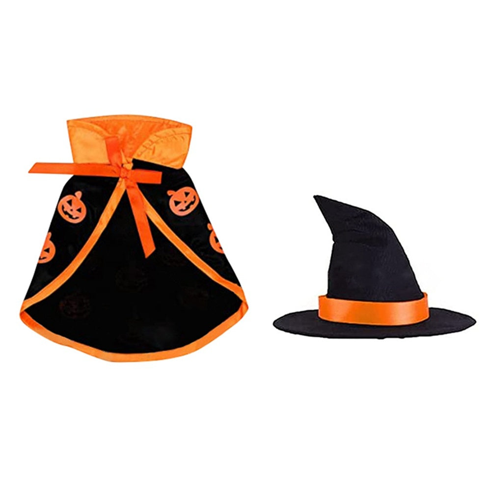 Pet Halloween Cape Hat Set Dogs Cute Costume Pet Halloween Party Cosplay Clothing Cats