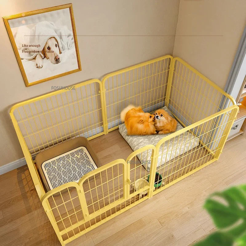 Modern Wrought Iron Fence Small Medium Size Dog Teddy Corgi Isolation Door Indoor Kennel
