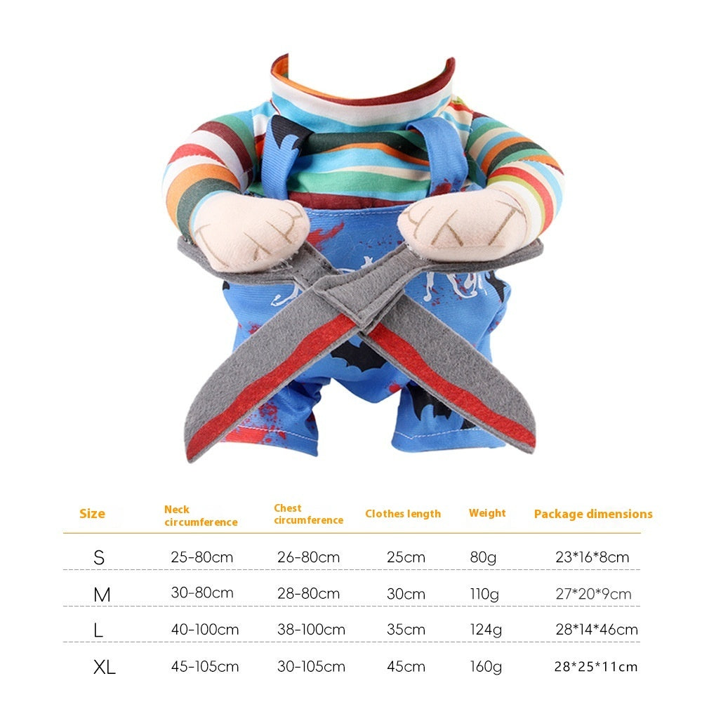 Halloween Costume Cat Funny Outfit Wi/ Adjustable Straps Scissor-Shaped Suit For Dogs