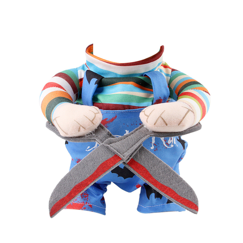Halloween Costume Cat Funny Outfit Wi/ Adjustable Straps Scissor-Shaped Suit For Dogs