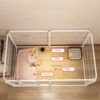 Modern Wrought Iron Fence Small Medium Size Dog Teddy Corgi Isolation Door Indoor Kennel