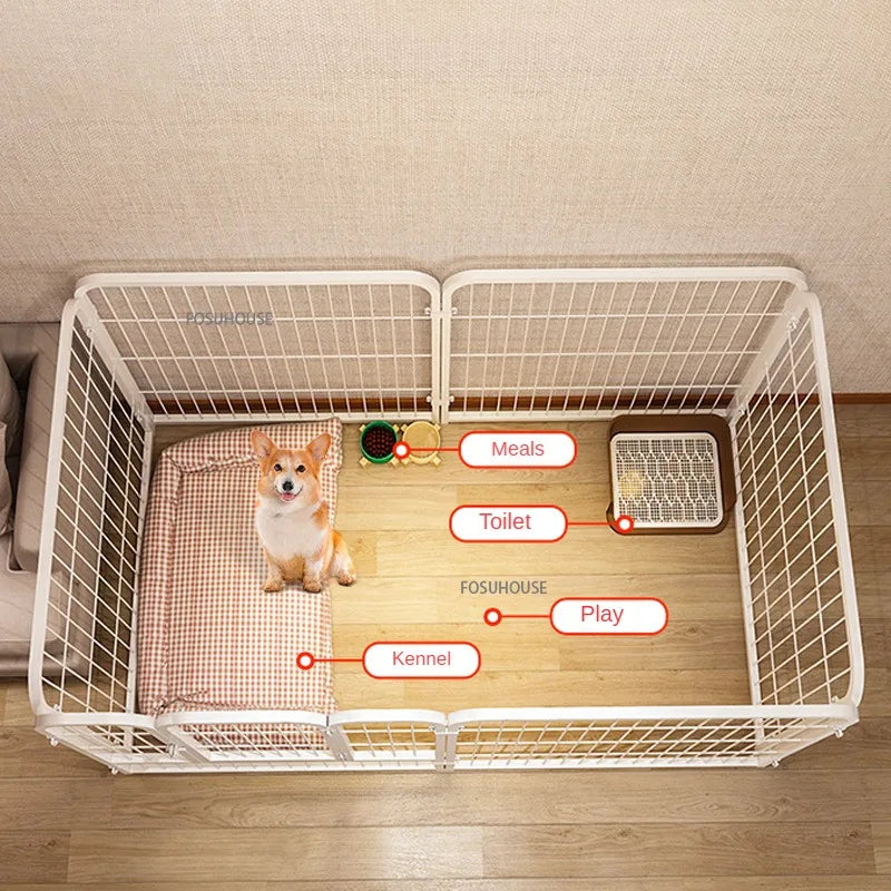 Modern Wrought Iron Fence Small Medium Size Dog Teddy Corgi Isolation Door Indoor Kennel
