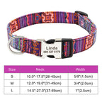 Adjustable Nylon Dog Collar Personalized Dogs Cat ID