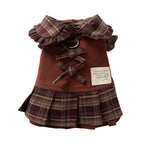 Cozy Pet Sweater Dress - Fleece-Lined Dog Skirt And Cat Winter Clothes With Ruffle Trim
