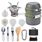 Camping Kit Outdoor Cooking Set Aluminum Equipment Pot Travel Tableware Hiking Picnic