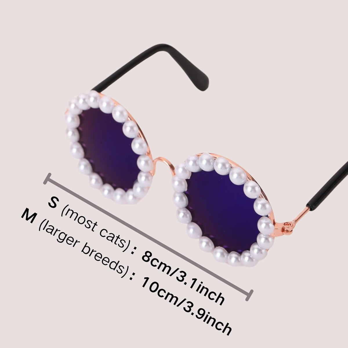 Cat And Dog Pearl Sunglasses - Pet Extravagant Funny Costumes For Party