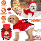 Pet Christmas Clothes Santa Claus Reindeer Antlers  New Year Coat Small Medium Dogs Cats
